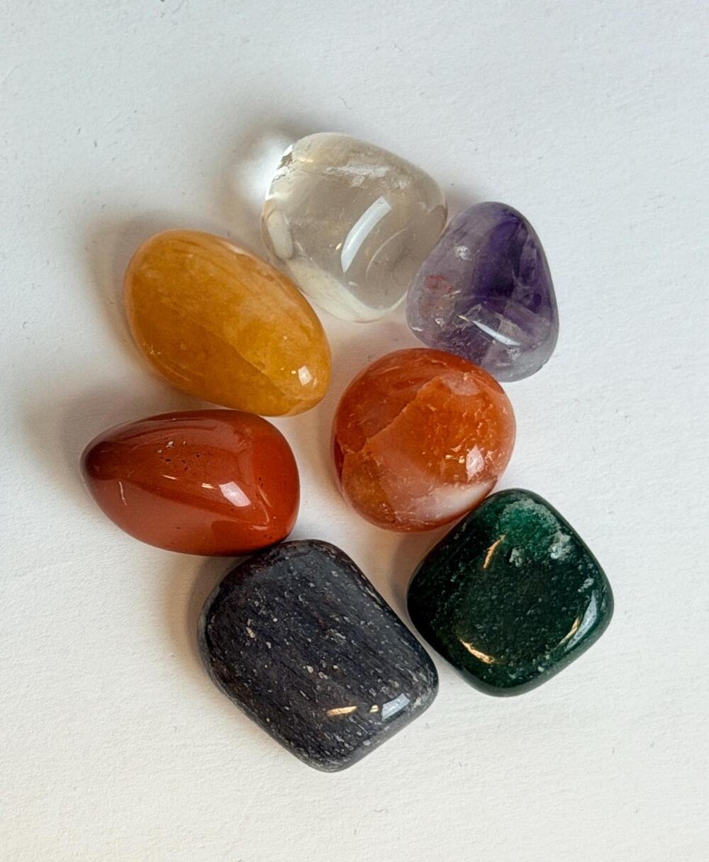 Chakra Stones Set of Seven Stones with Drawstring Carry Bag